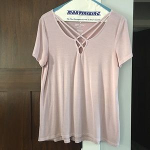 ⚠️⚠️HOLD⚠️⚠️ Blush Pink Strappy Tee